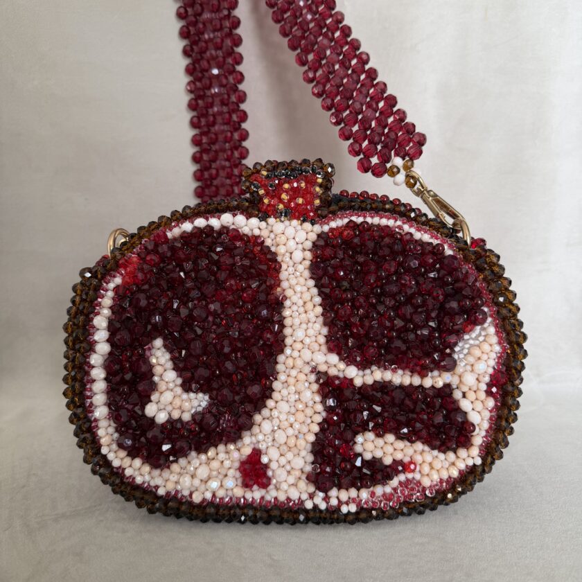 Forbidden Fruit: The Pomegranate Clutch - Handmade Crystal 3D Sculptural Bag